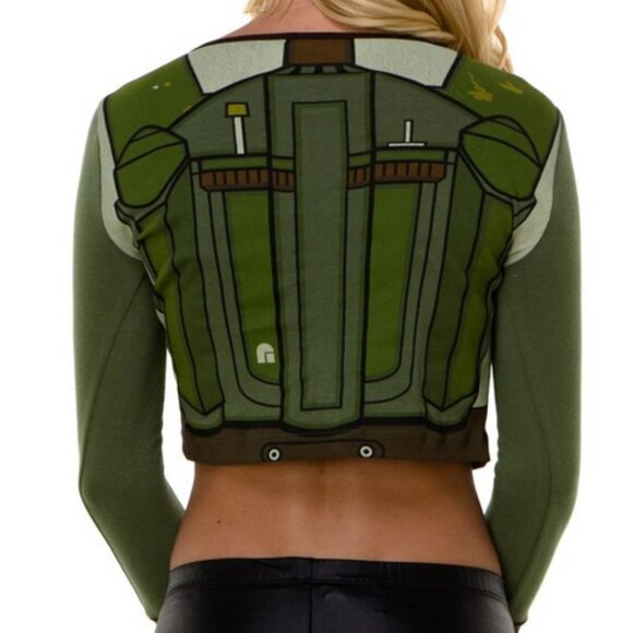 Star Wars Boba Fett Crop Top Green Sexy Cosplay Printed Cotton 2XL Fandom XXL - Picture 3 of 9